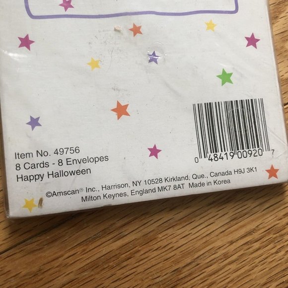 Vintage 90s Halloween Invitation Cards Pumpkin Jack O Lantern  Paper Garland - Picture 5 of 7